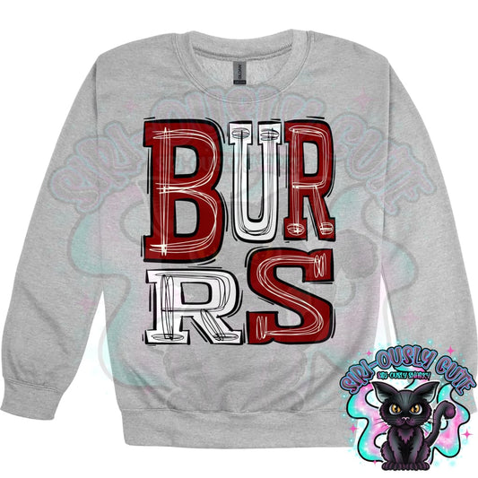 Sporty Burrs - Maroon White Mascot