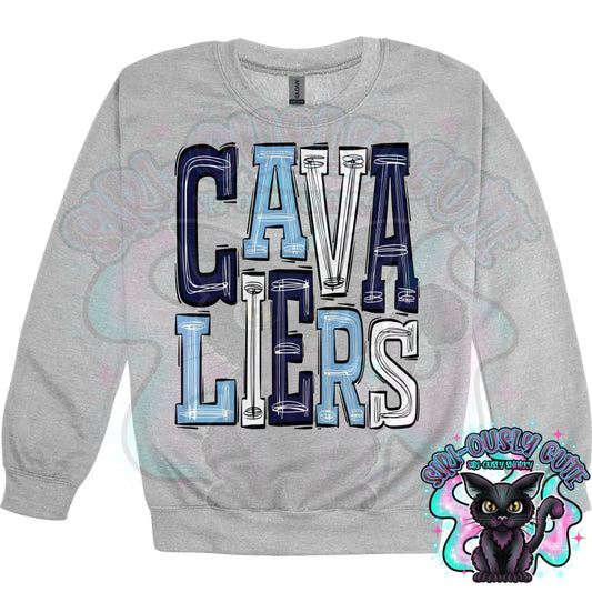 Sporty Cavaliers - Navy Blue Carolina Blue White Mascot