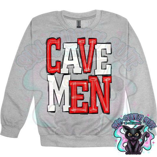 Sporty Cavemen - White Red Mascot