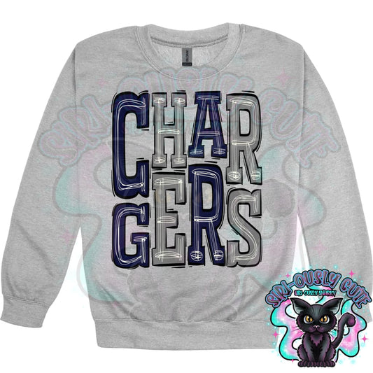 Sporty Chargers - Navy Silver Grey Mascot