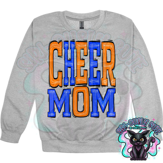 Sporty Cheer Mom - Orange Royal Blue Mascot