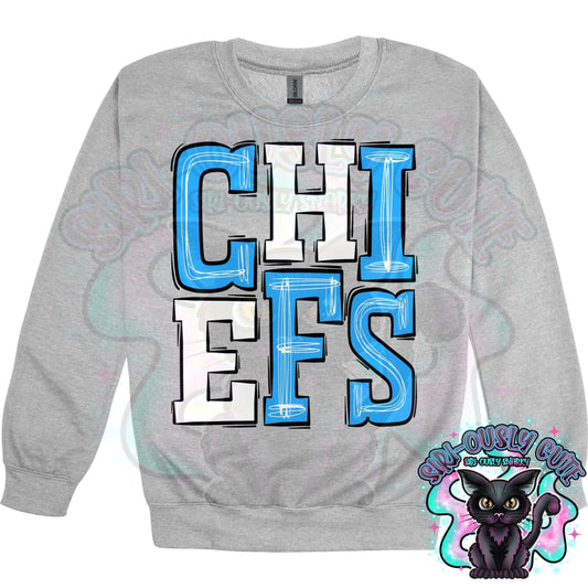 Sporty Chiefs - Light Blue White Mascot