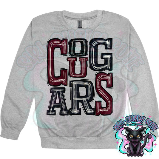 Sporty Cougars - Black Maroon Mascot