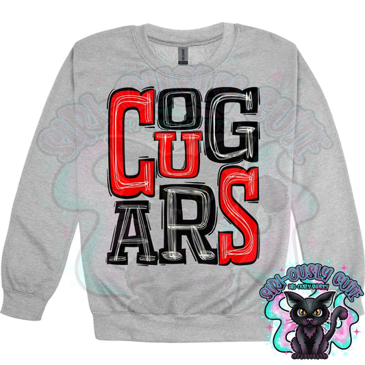 Sporty Cougars - Black Red Mascot