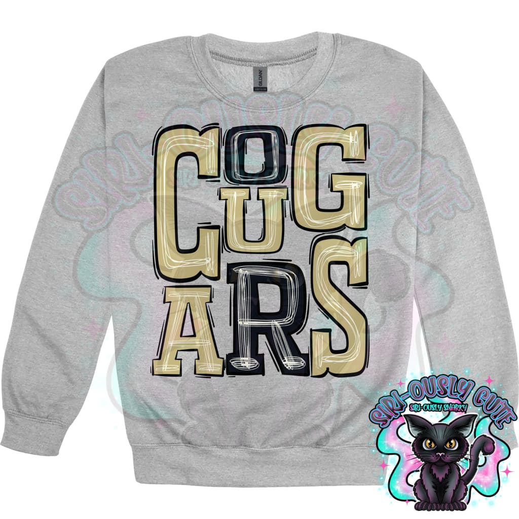 Sporty Cougars - Black Vegas Gold Mascot