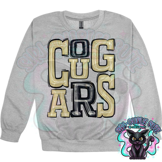 Sporty Cougars - Black Vegas Gold Mascot