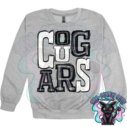 Sporty Cougars - Black White Mascot