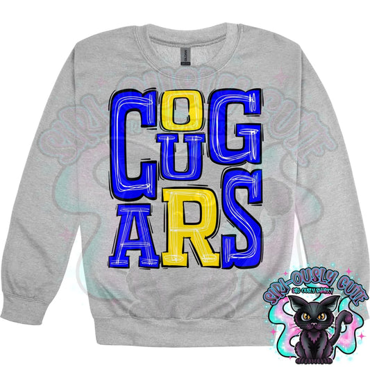 Sporty Cougars - Blue Yellow Mascot