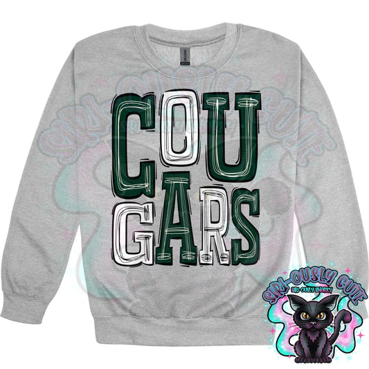 Sporty Cougars - Dark Green White Mascot