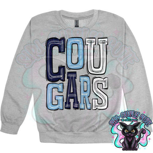 Sporty Cougars - Navy Columbia Blue Mascot