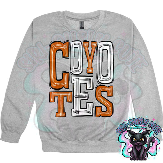 Sporty Coyotes - Burnt Orange White Mascot