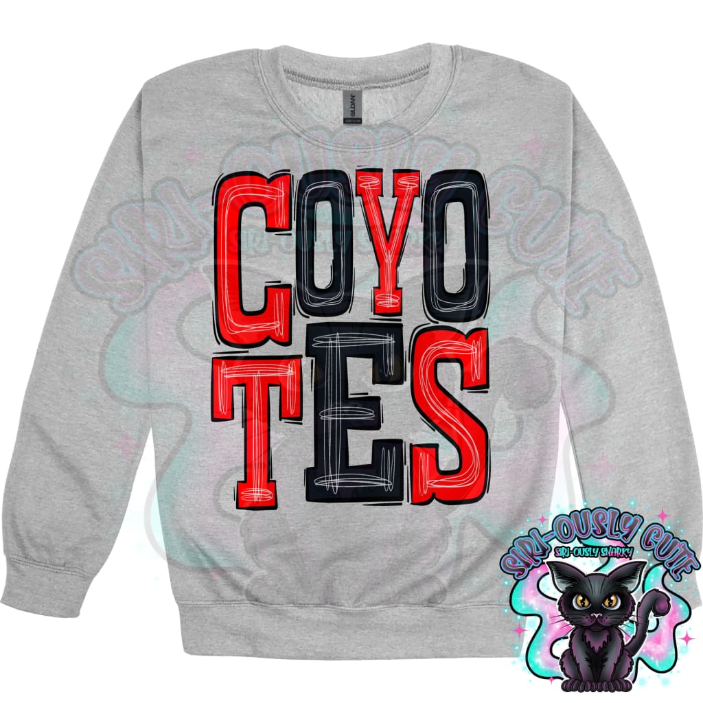 Sporty Coyotes - Red Black Mascot