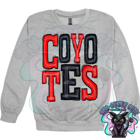 Sporty Coyotes - Red Black Mascot