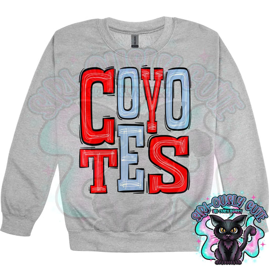 Sporty Coyotes - Red Carolina Blue Mascot