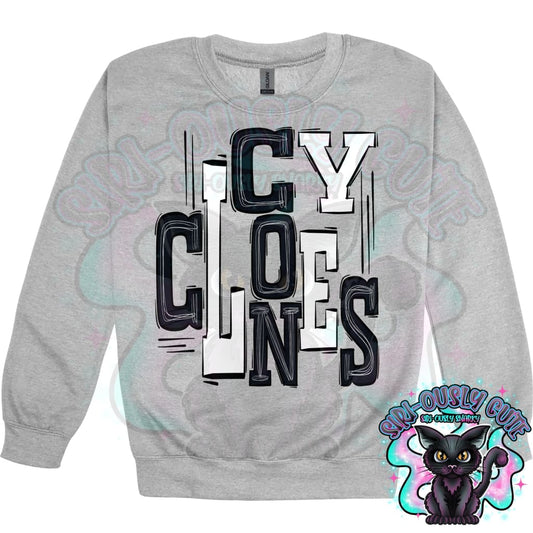 Sporty Cyclones - Black White Mascot