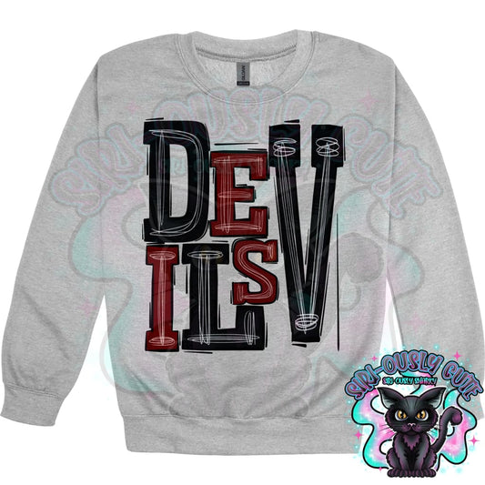 Sporty Devils - Maroon Black Mascot