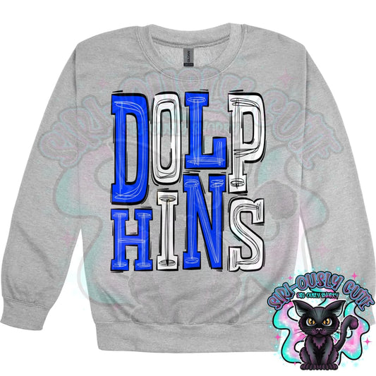 Sporty Dolphins - Royal White Mascot