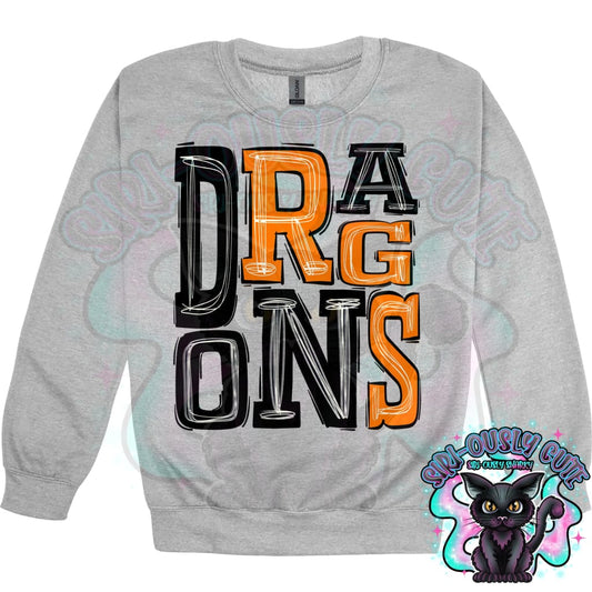 Sporty Dragons - Black Orange Mascot