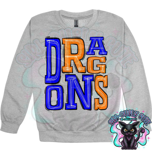 Sporty Dragons - Blue Orange Mascot