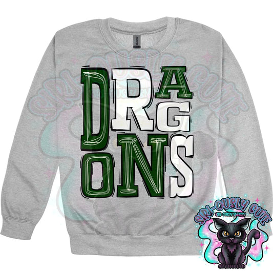 Sporty Dragons - Green White Mascot