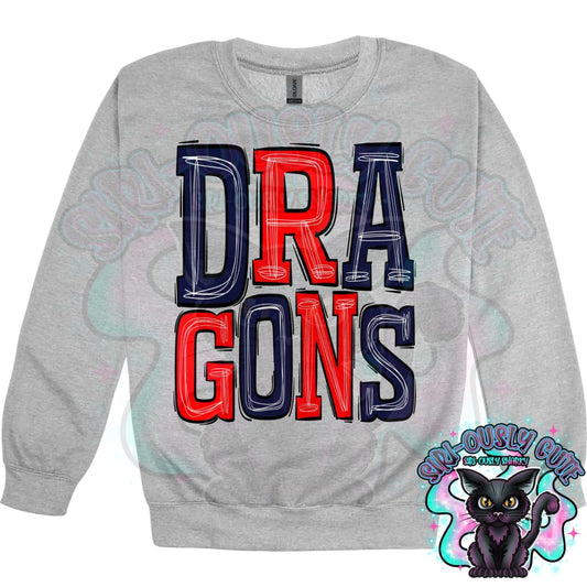 Sporty Dragons - Navy Blue Red Mascot