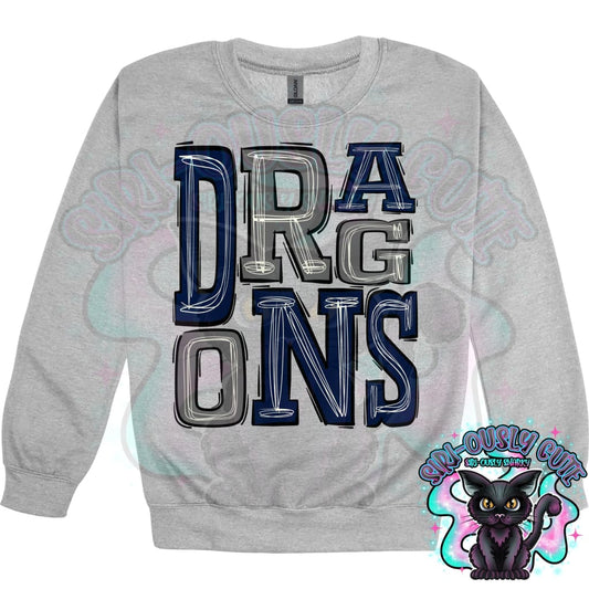 Sporty Dragons - Navy Gray Mascot