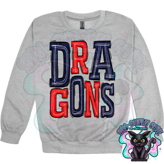 Sporty Dragons - Navy Red Mascot
