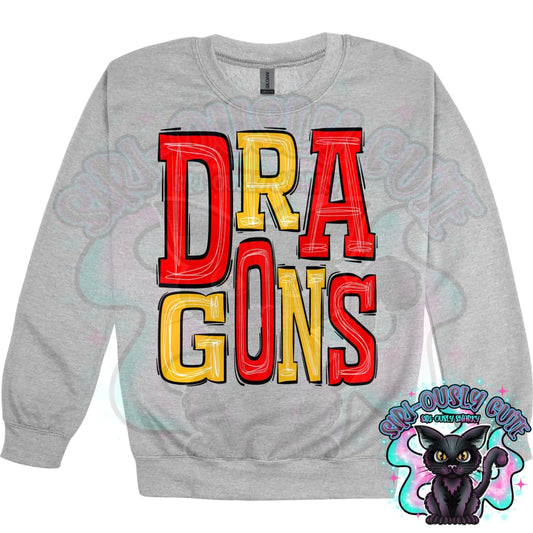 Sporty Dragons - Red Yellow Gold Mascot