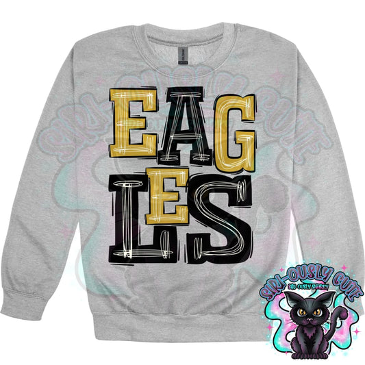 Sporty Eagles - Black Gold Mascot