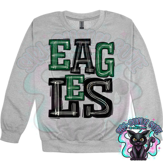 Sporty Eagles - Black Hunter Green Mascot
