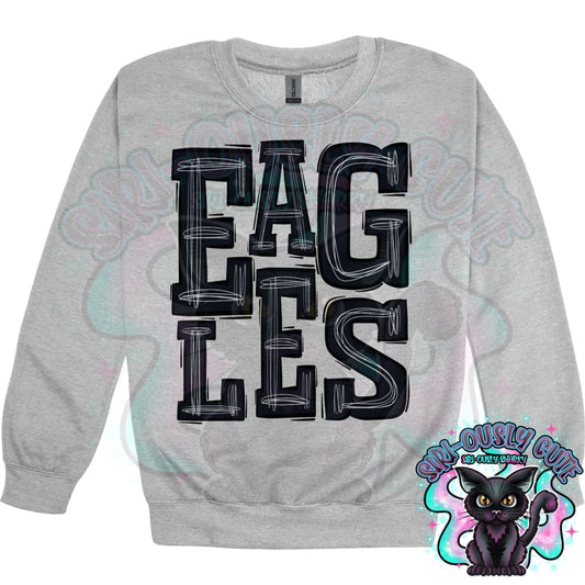 Sporty Eagles - Black Black Mascot