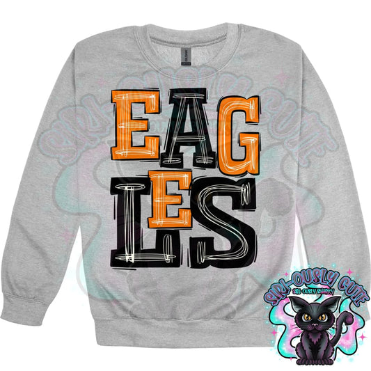 Sporty Eagles - Black Orange Mascot