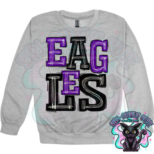 Sporty Eagles - Black Purple Mascot