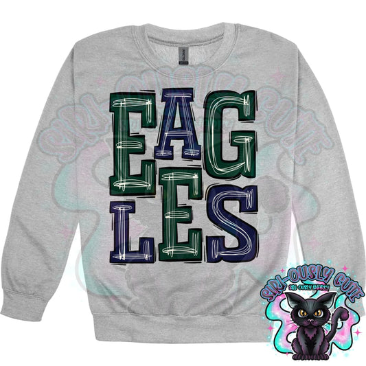 Sporty Eagles - Dark Green Navy Mascot