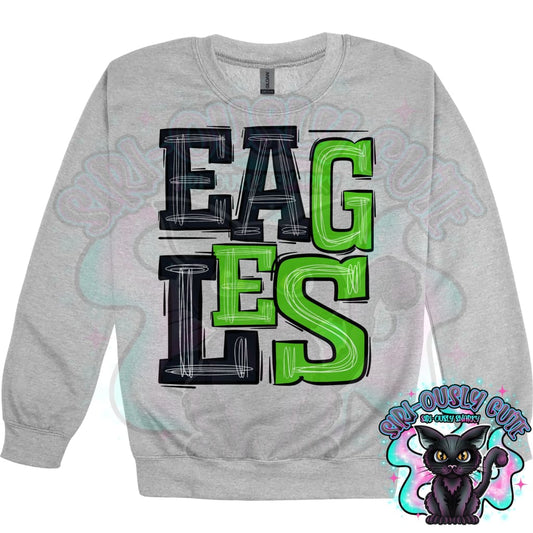 Sporty Eagles - Green Black Mascot