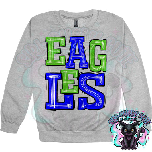 Sporty Eagles - Green Blue Mascot