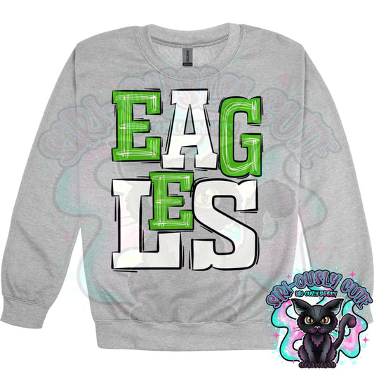 Sporty Eagles - Kelly Green White Mascot