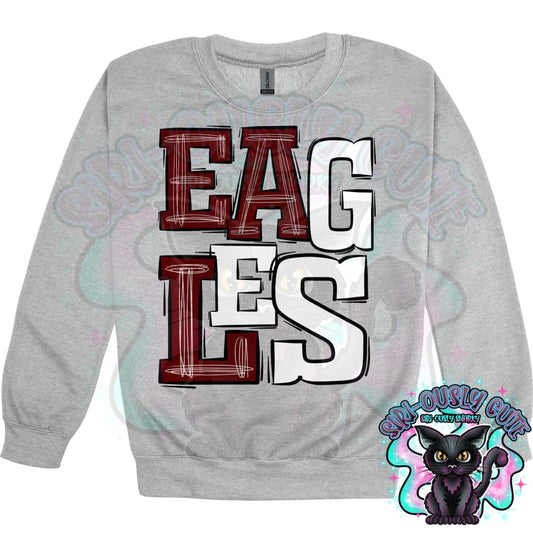 Sporty Eagles - Maroon White Mascot