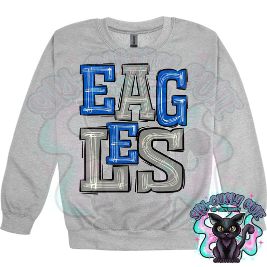 Sporty Eagles - Med Blue Blue Mascot