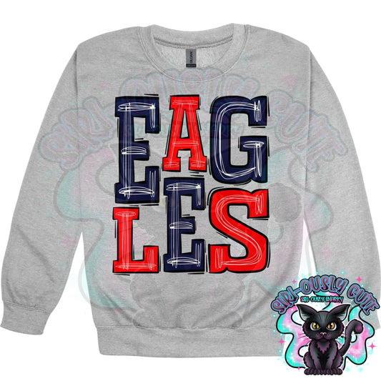 Sporty Eagles - Navy Red Mascot