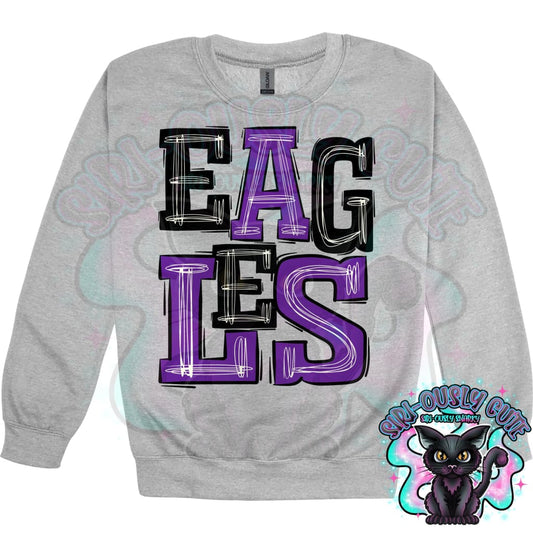 Sporty Eagles - Purple Black Mascot