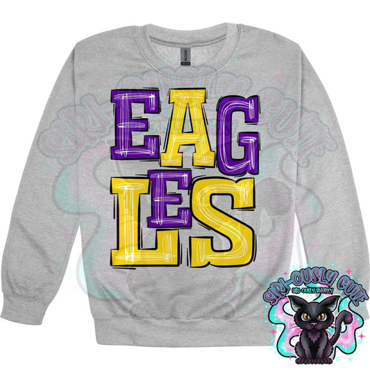 Sporty Eagles - Purple Yellow Mascot