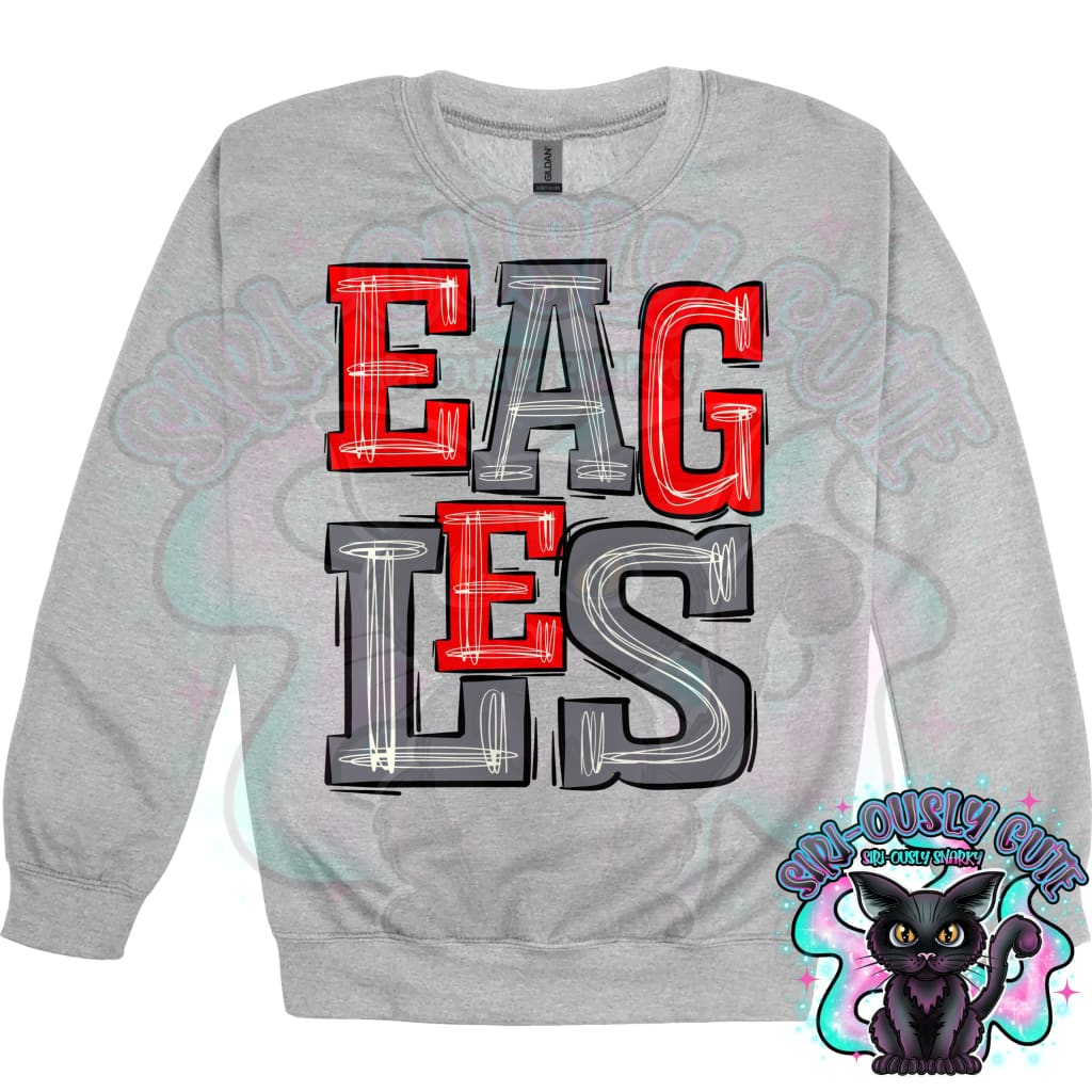 Sporty Eagles - Red Silver Mascot