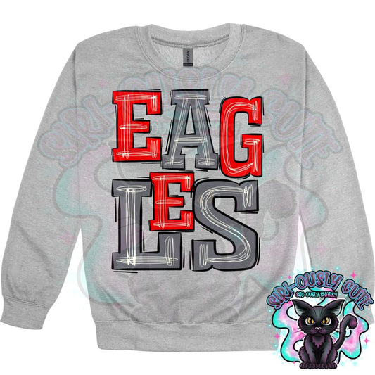 Sporty Eagles - Red Silver Mascot