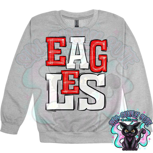 Sporty Eagles - Red White Mascot