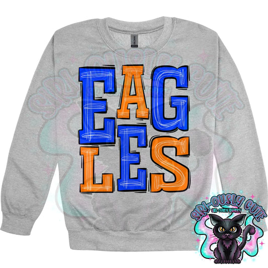 Sporty Eagles - Royal Blue Orange Mascot