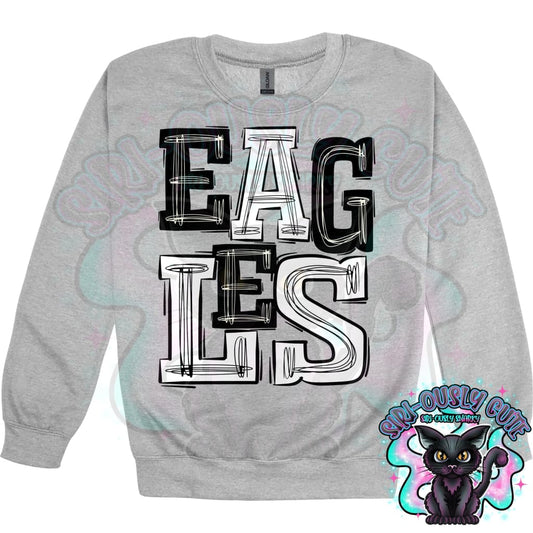 Sporty Eagles - White Black 2 Mascot