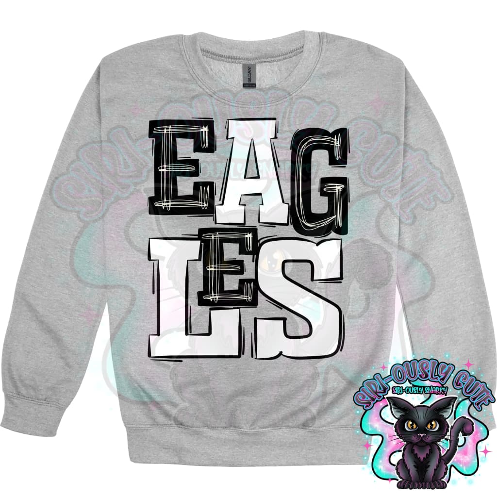 Sporty Eagles - White Black Mascot