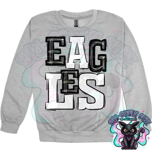 Sporty Eagles - White Black Mascot