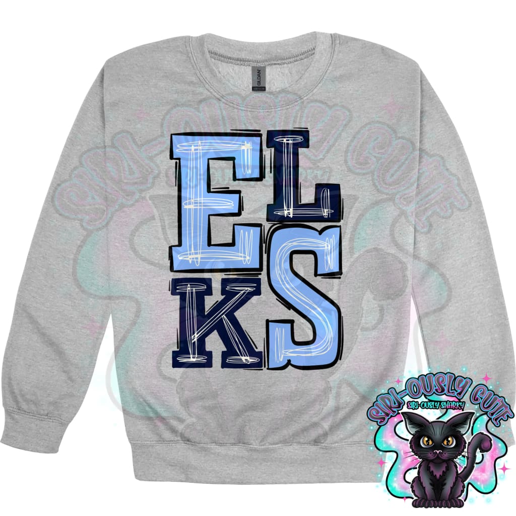 Sporty Elks - Navy Blue Carolina Blue Mascot